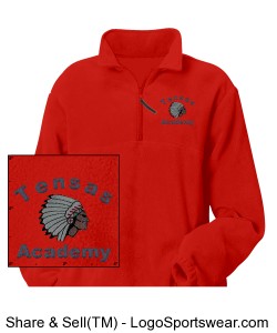 Adult Red Quarter-Zip Pullover with TA Logo Design Zoom